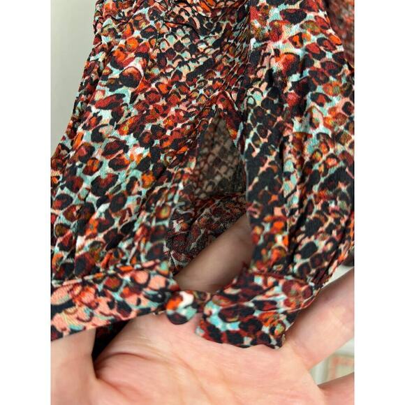 Nicholas Devan gathered snake-print crepe mini dress size 4 - Picture 7 of 16